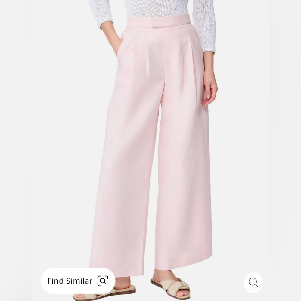 NWT J.McLaughlin Amal Linen-Blend Wide Leg Pant Pink Size 8